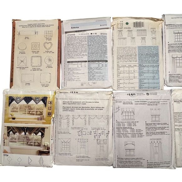 Home Dec Sewing Patterns Window Treatments Multi Styles Lot Of 11 New And Used - Picture 6 of 11